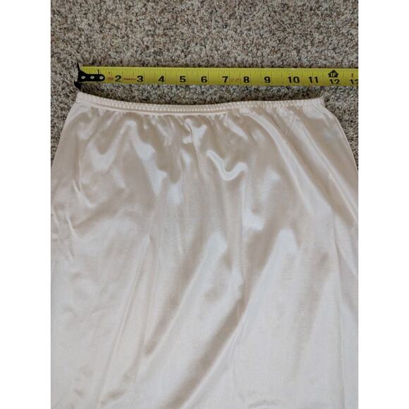Vintage Beige Nylon with Satin Lace Trim Half Slip Lorraine Small Tall Coquette - Picture 4 of 7